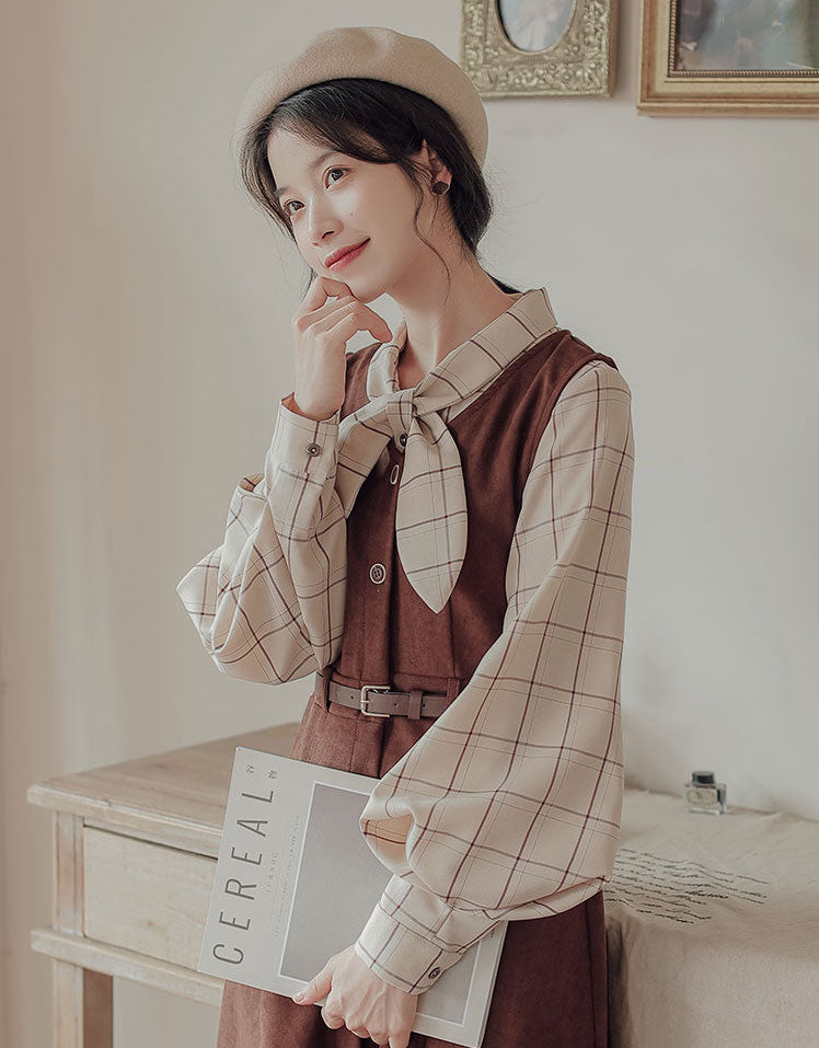 Button Up Suede Pinafore Dress Maxct