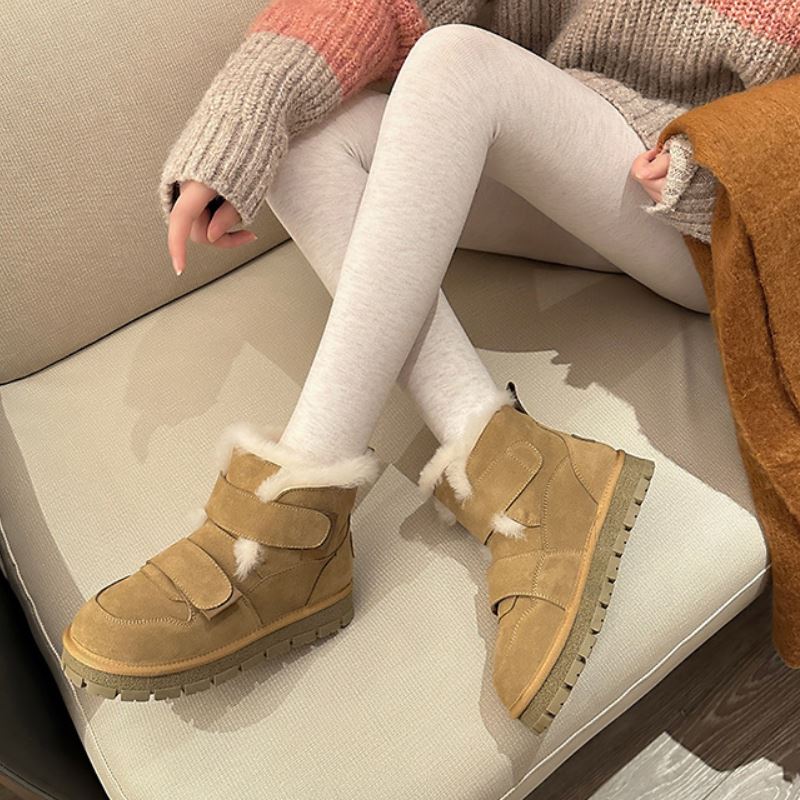 Women's Genuine Leather Winter Snow Boots with Wool - true deals club