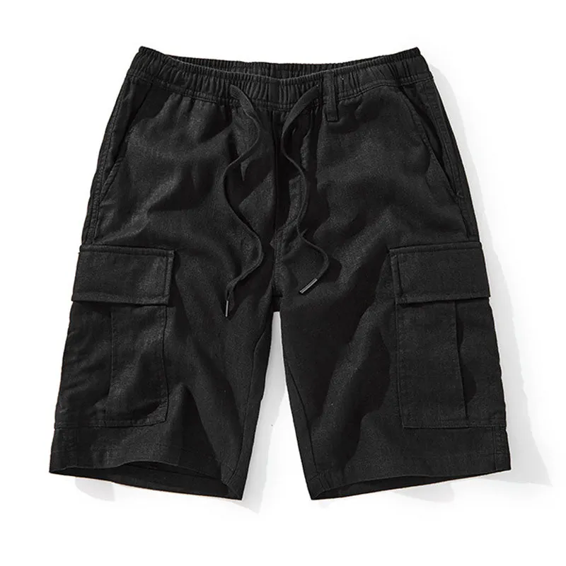 Maxct Summer Retro Cotton Linen Breathable Soft Shorts