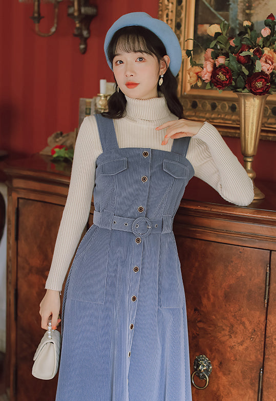 Corduroy Button Up Midi Dress Maxct