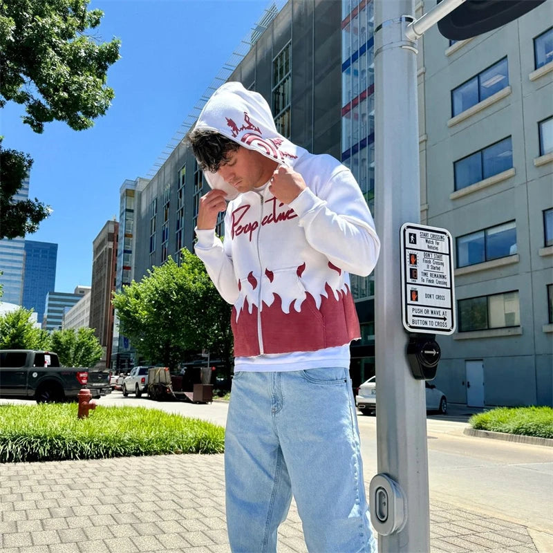 Maxct Y2k Women's Long Sleeved Hoodie Oversize Streetwear Sweatshirt Dark Hip Hop Punk Pattern Printed Vintage Harajuku Fashion Wear