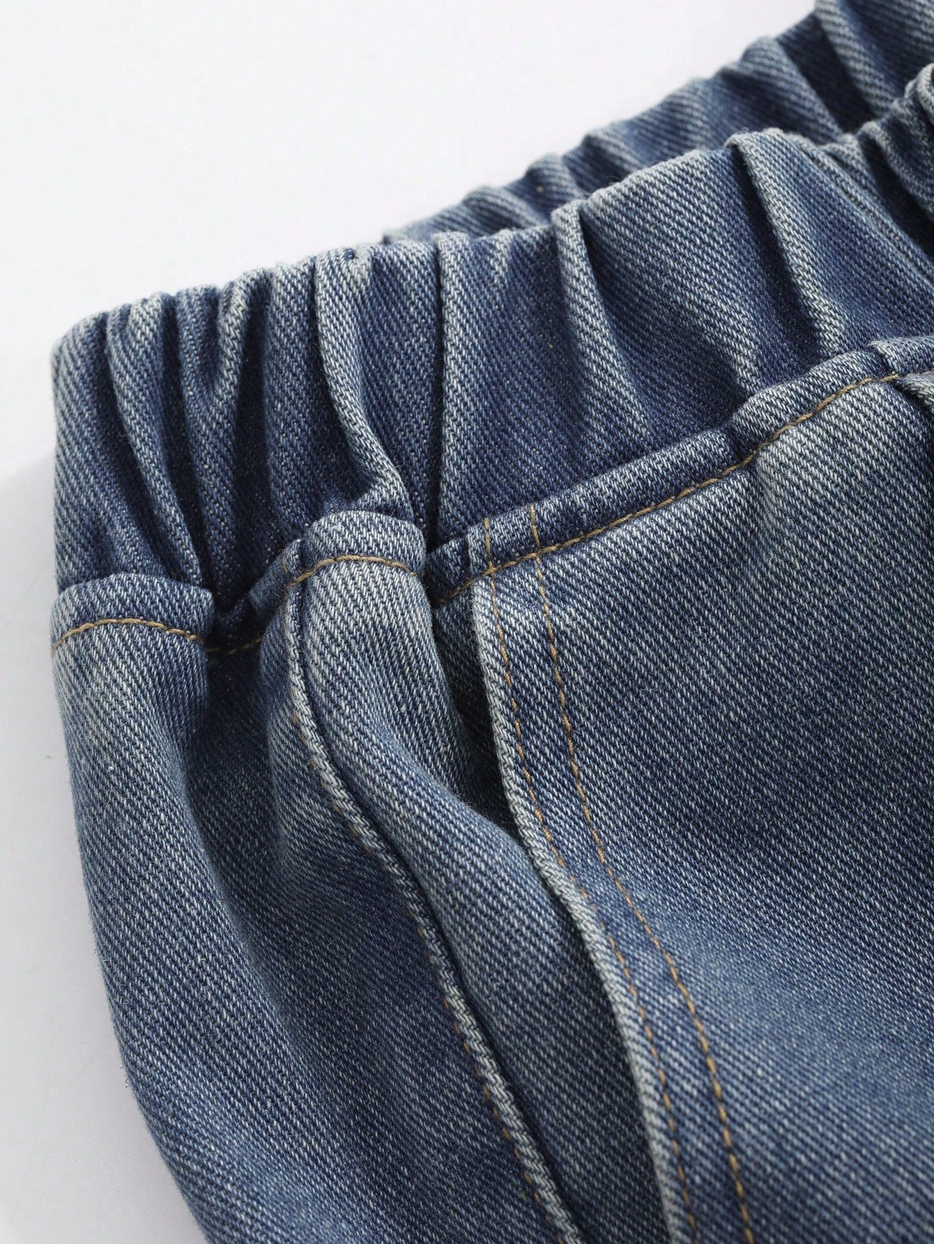 Maxct Women's Elastic Waist Wide Leg Loose Fit Casual Denim Pants With Pockets