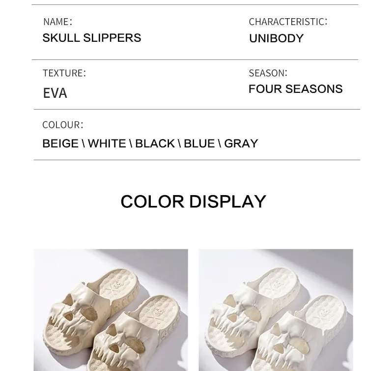 Unisex EVA Skull Sandals - true-deals-club