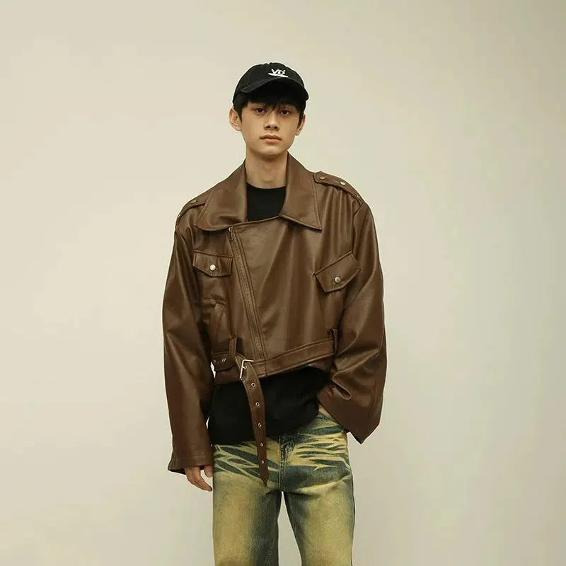 Maxct PU Leather Motorcycle Short Jacket