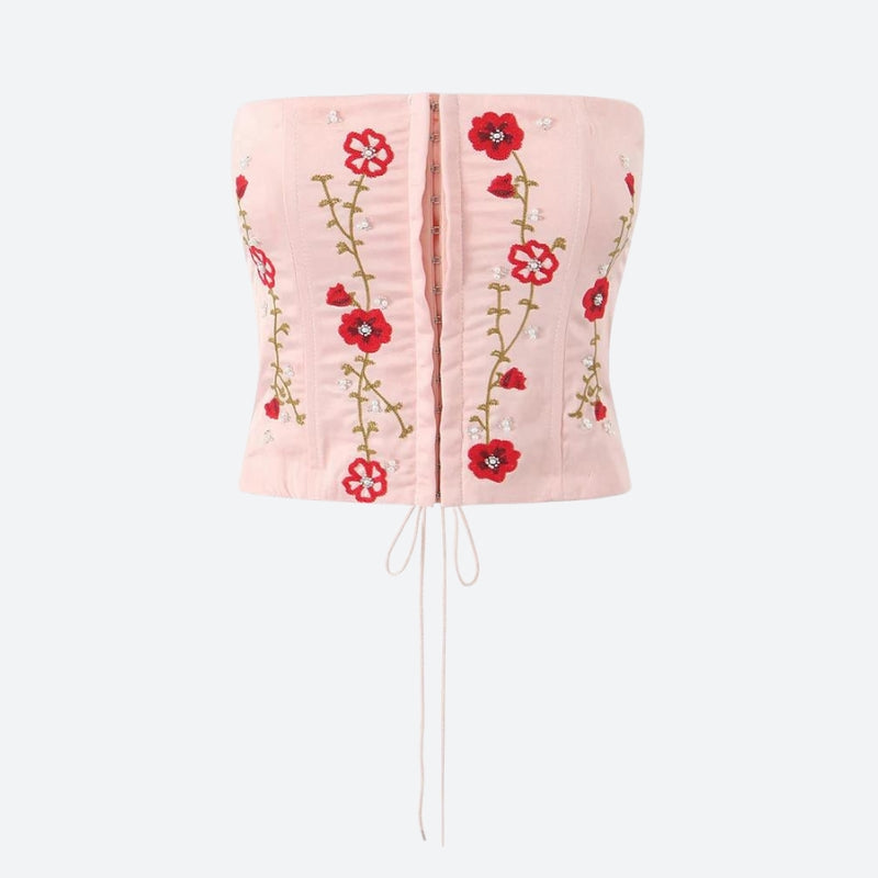 Maxct &Soft Girl Embroidered Beaded Corset Top