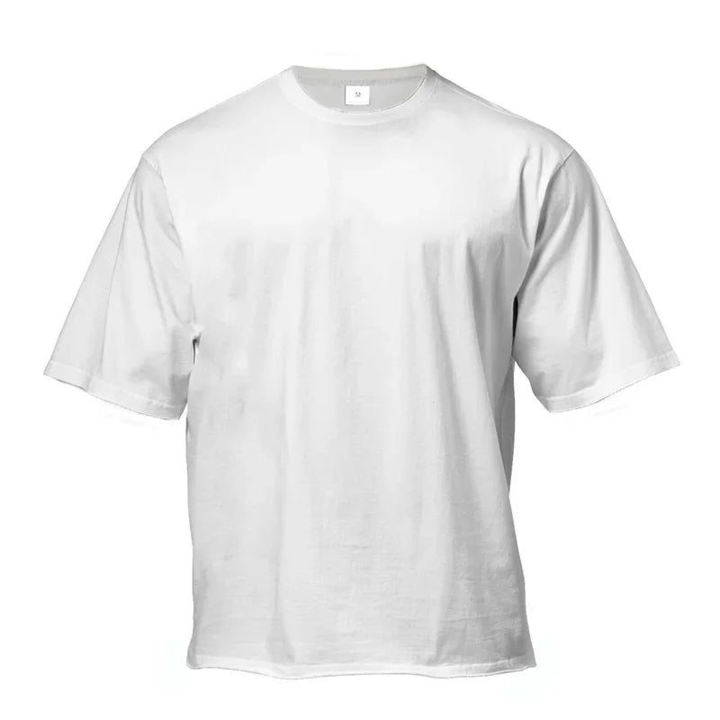 Maxct Plain Gym Clothing Fitness Mens Oversized T Shirt Outdoor Hip Hop Streetwear Loose Half Sleeve T-shirt Bodybuilding Tee Shirt