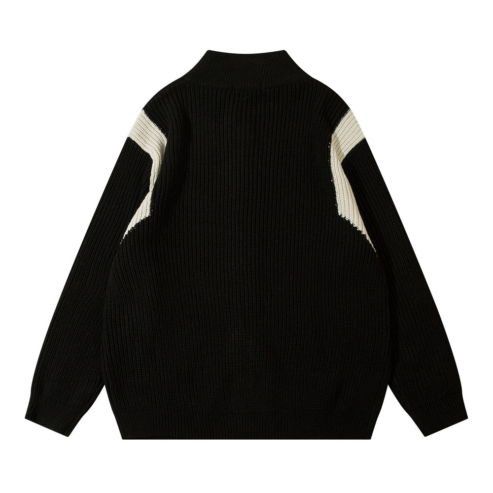 Maxct Patchwork Oversized Zip Up Cardigan