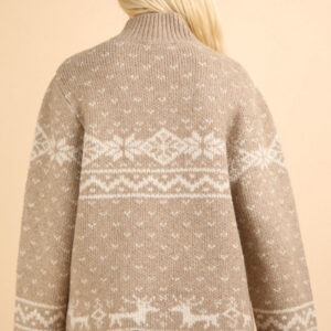 Maxct &VERY J Christmas Element Mock Neck Long Sleeve Sweater