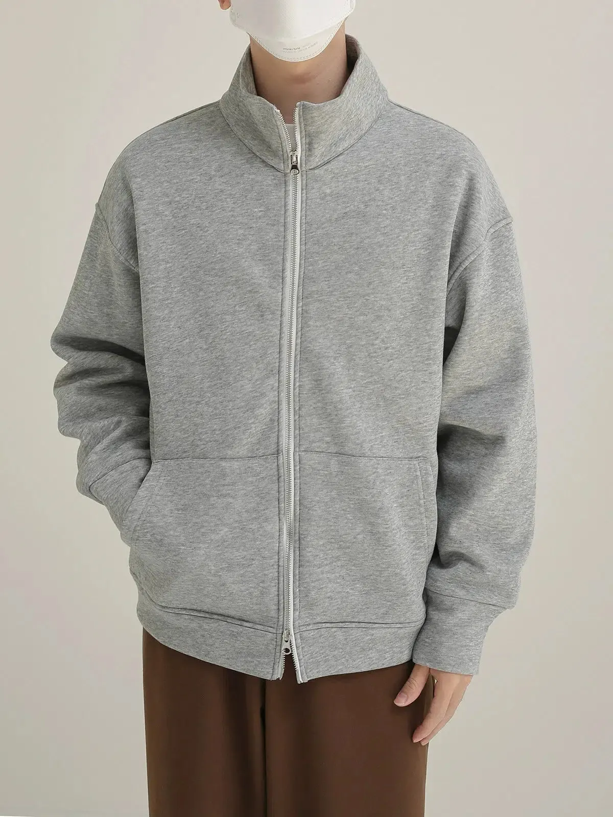 Maxct Stand Collar Zipper Jacket