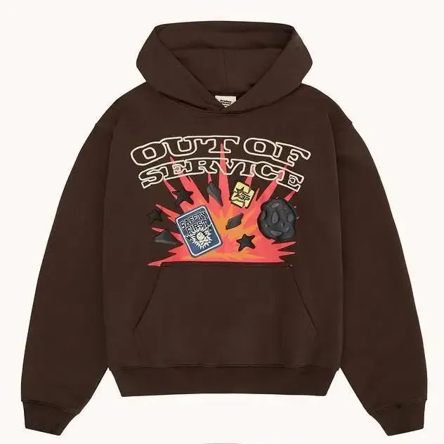 Maxct 90s Streetwear Broken Hearts Lookbook 3D Letter Foaming Print Hoodies Fashion Retro Trendy Brand Loose Pullover Y2k Sweatshirt Men Clothing
