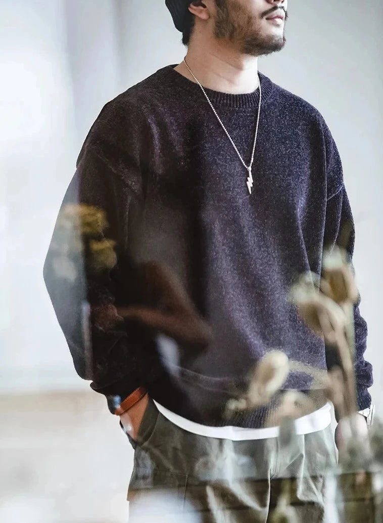 Maxct Chenille Style Crew Neck Sweater