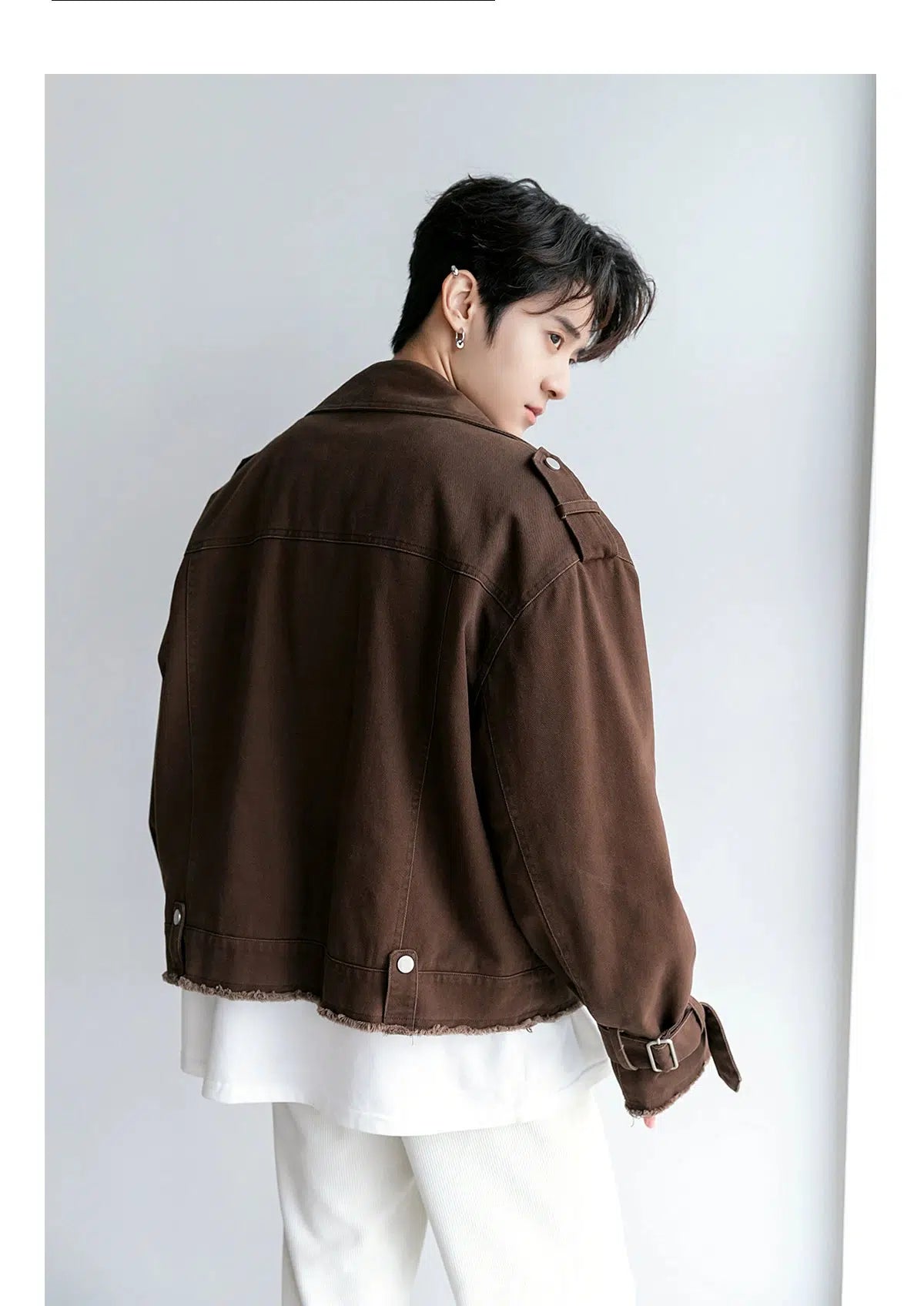 Men's Oversized Cropped Denim Jacket