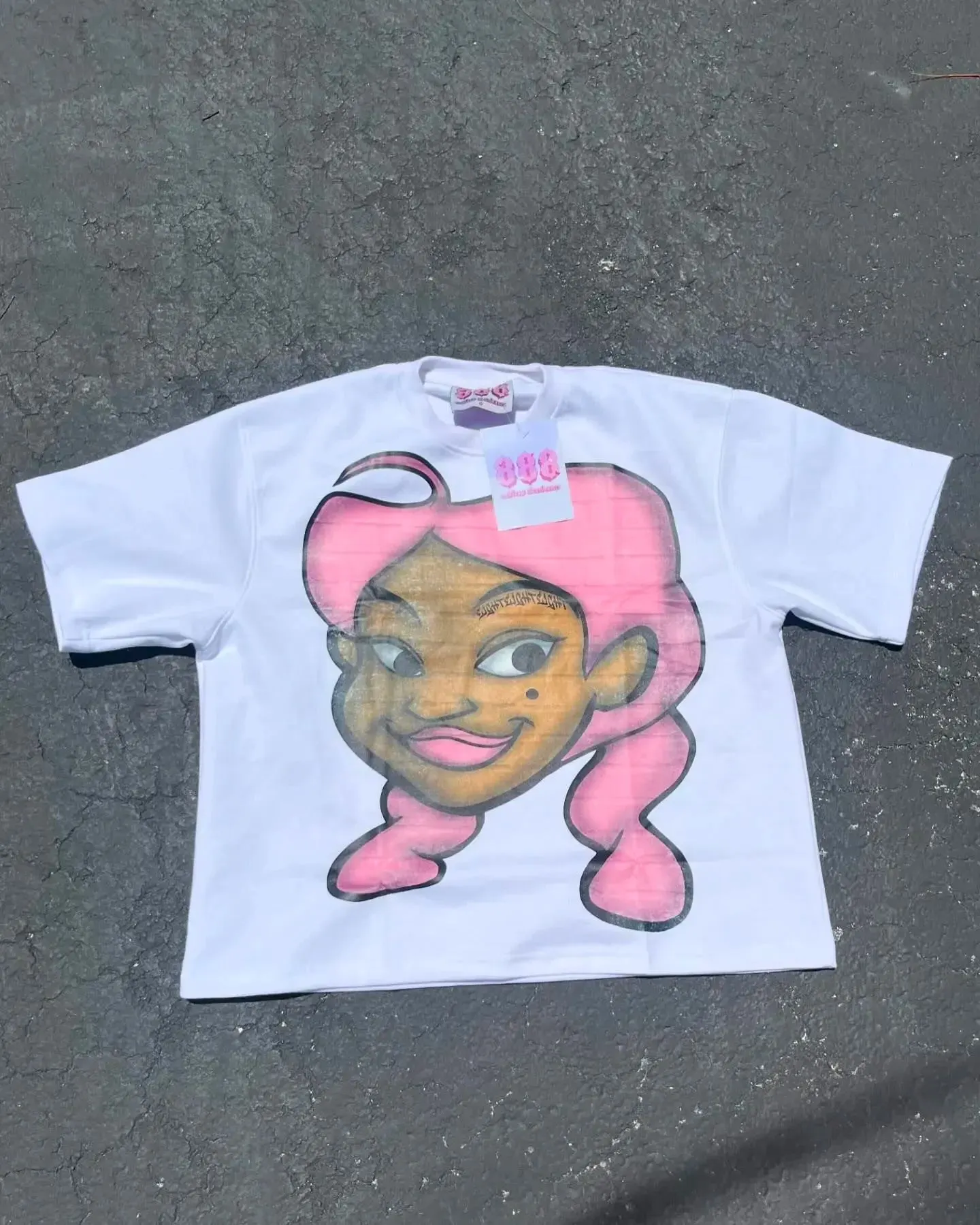 Maxct European and American Street Fashion Brand Versatile T-shirt Tops Women Y2k Retro Cartoon Print Oversized Short-sleeved Men