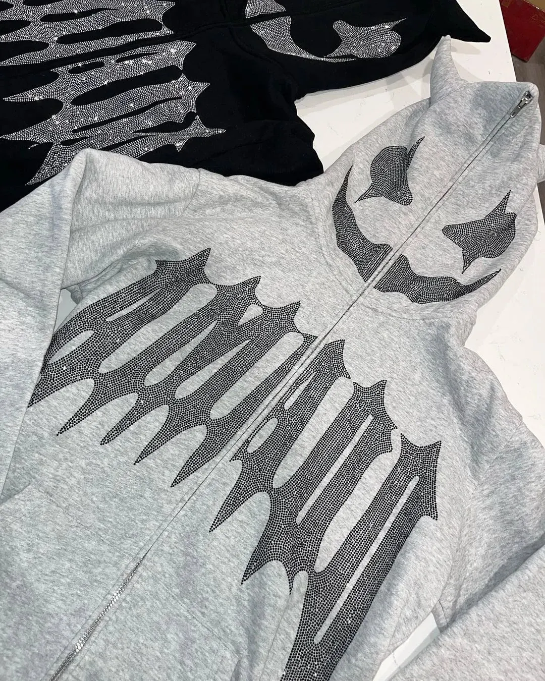 Maxct y2k Woman hoodies halloween Pullover Sweatshirts Anime hot stamping Streewear Oversized hoodie kpop goth long sleeves tops traf