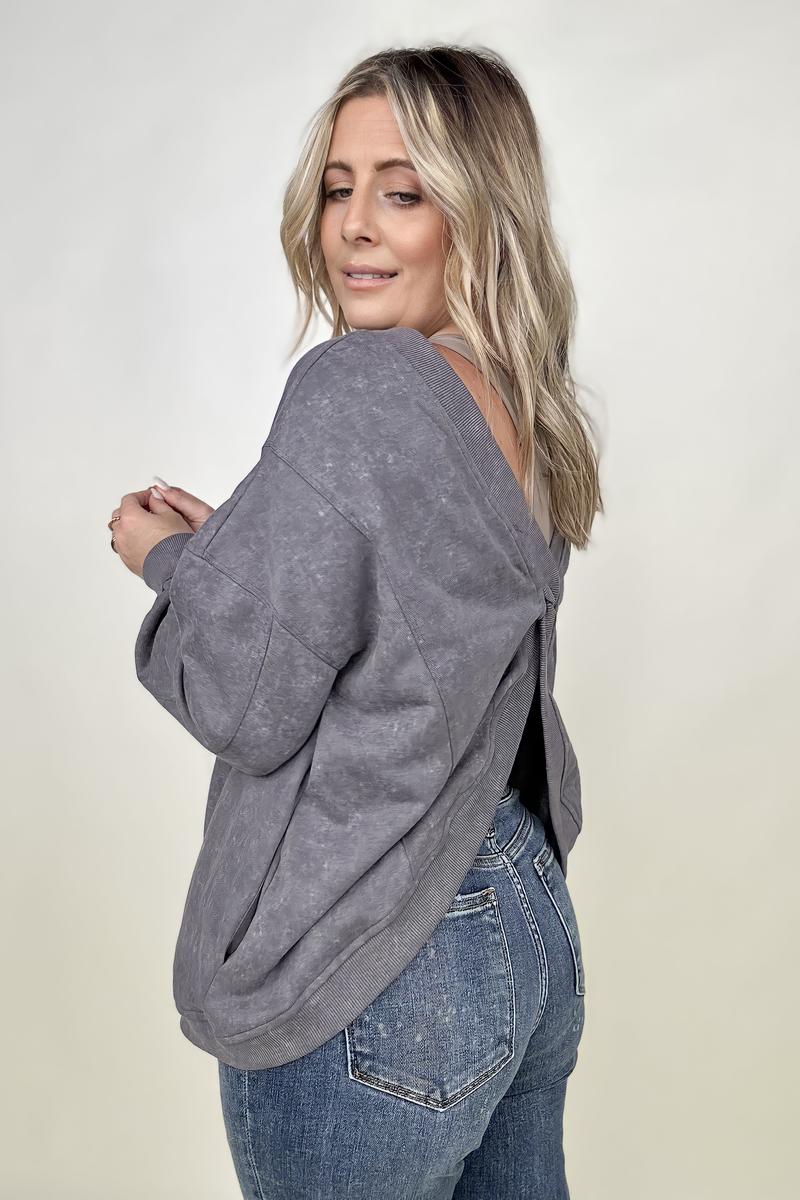 Maxct &Twist Detail Reversible Oversized Sweatshirt With Pockets