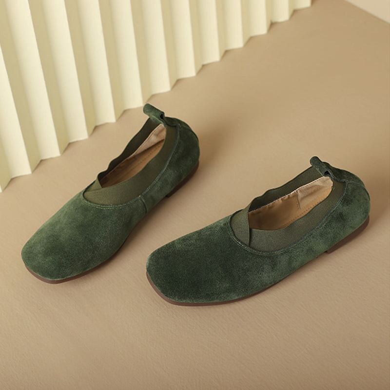 Square Toe Slip on Loafers Soft Flats Handmade Maxct