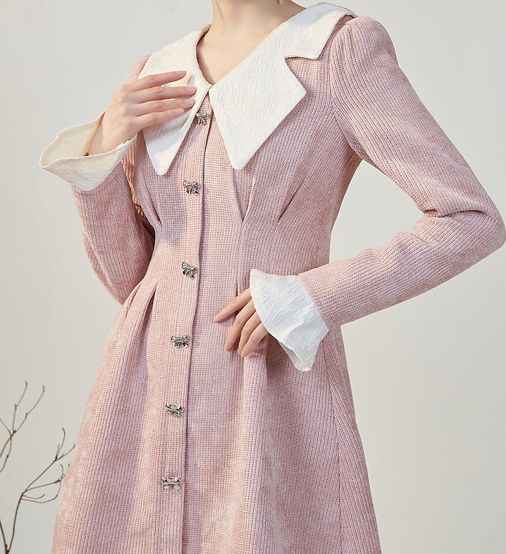 Sweet Bow Peter Pan Knit Dress Maxct