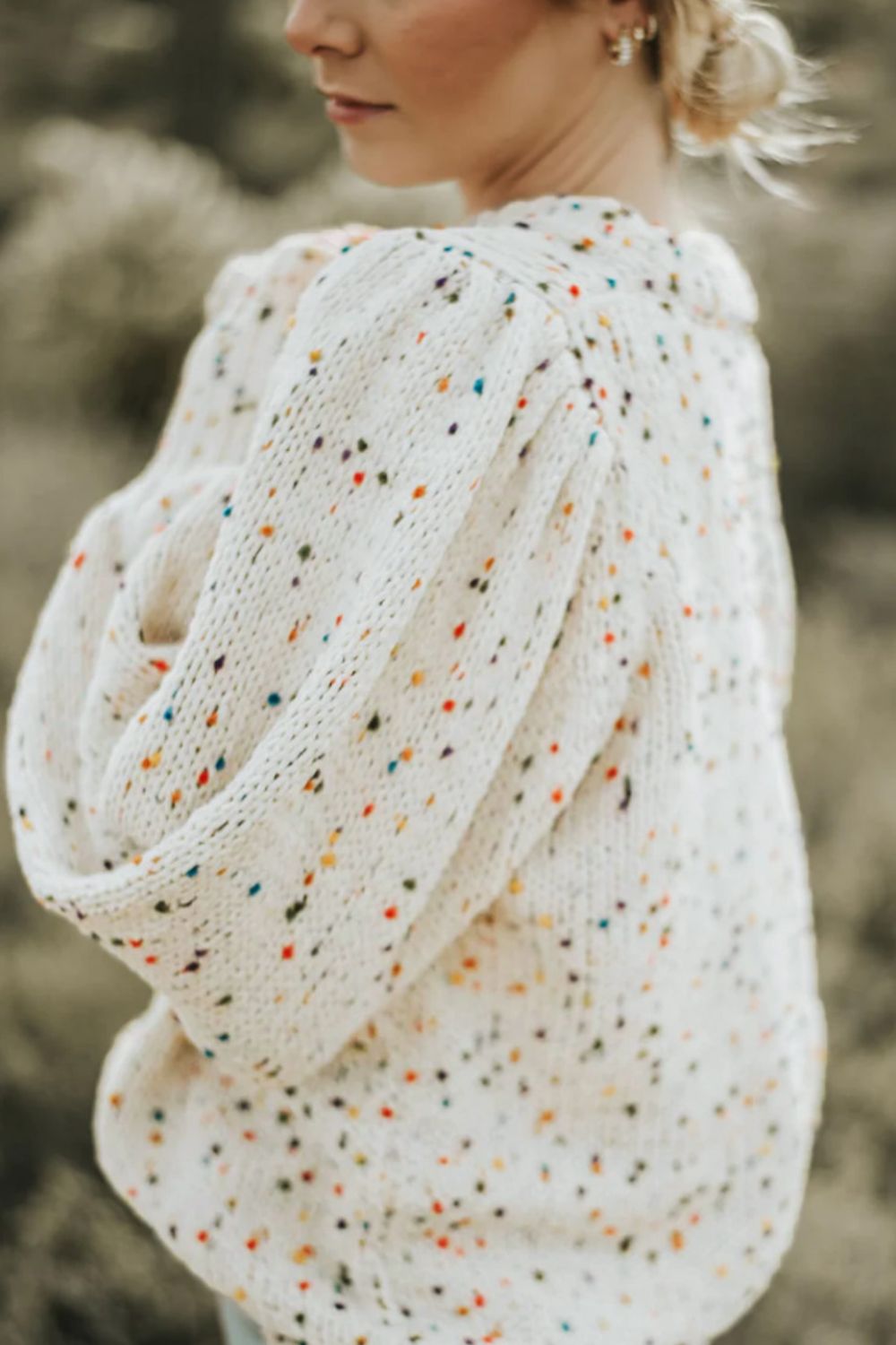 Maxct &Confetti Round Neck Long Sleeve Sweater