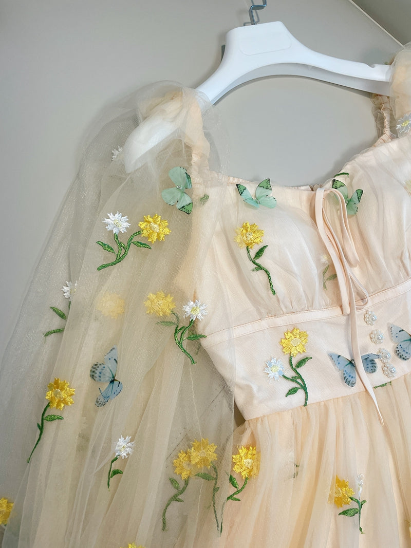 Butterfly Garden Tulle Maxi Dress Maxct