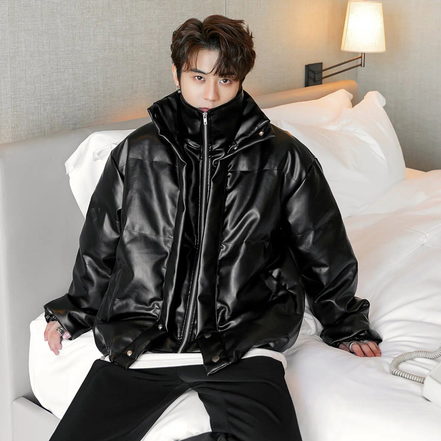 Maxct Two Piece PU Leather Down Jacket
