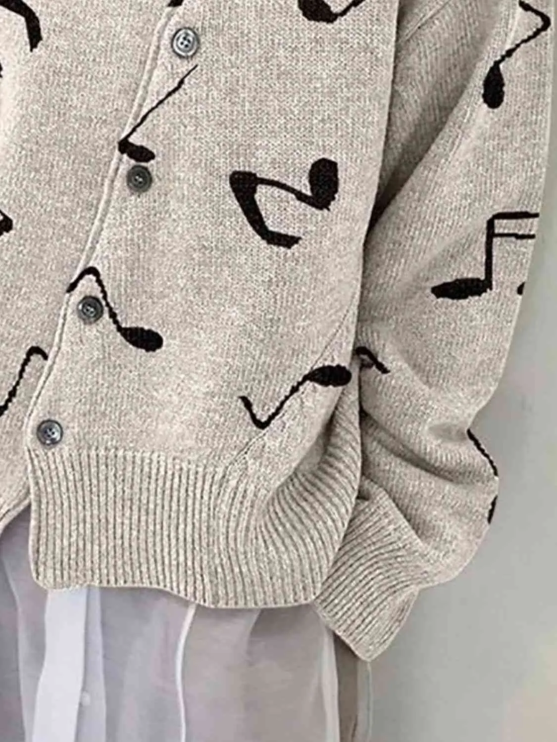Maxct &Dropped Shoulder Buttoned Cardigan