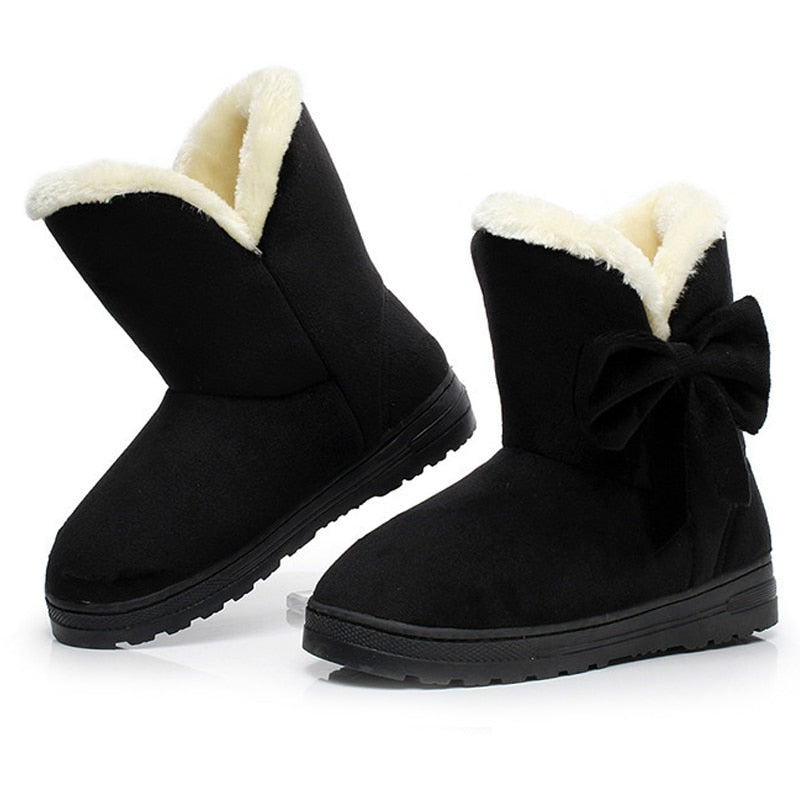 Suede Snow Boots With Bows Maxct