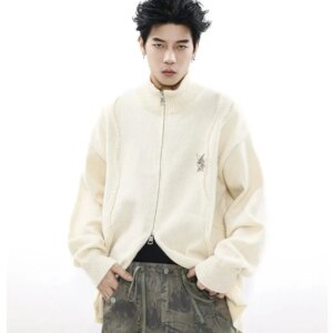 Maxct Full Zip Ripped Sweater Cardigan