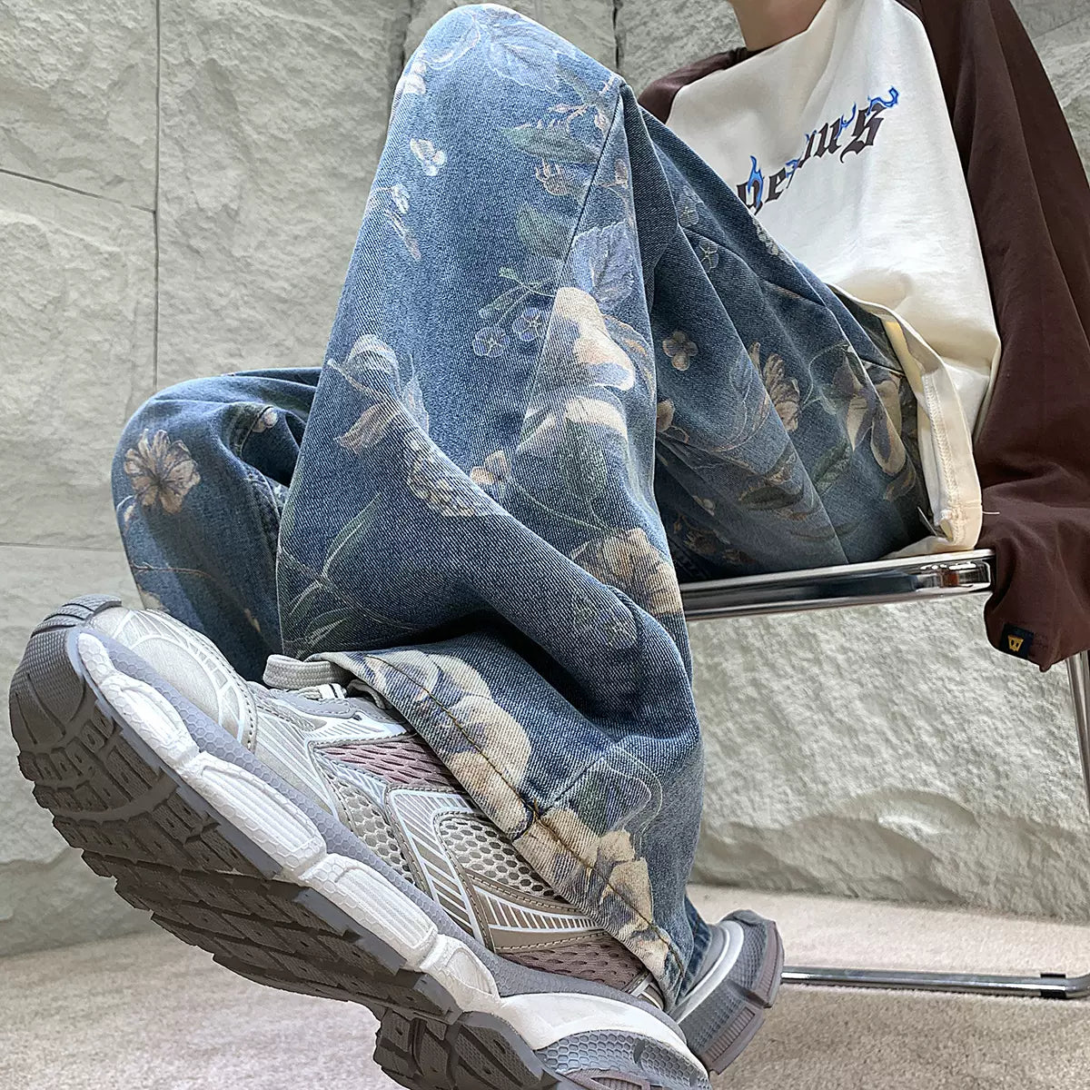 TIA Floral Print Jeans Maxct