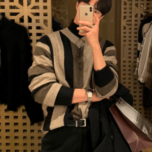 Maxct [Mrcyc] V Neck Contrast Over Sweater Na629