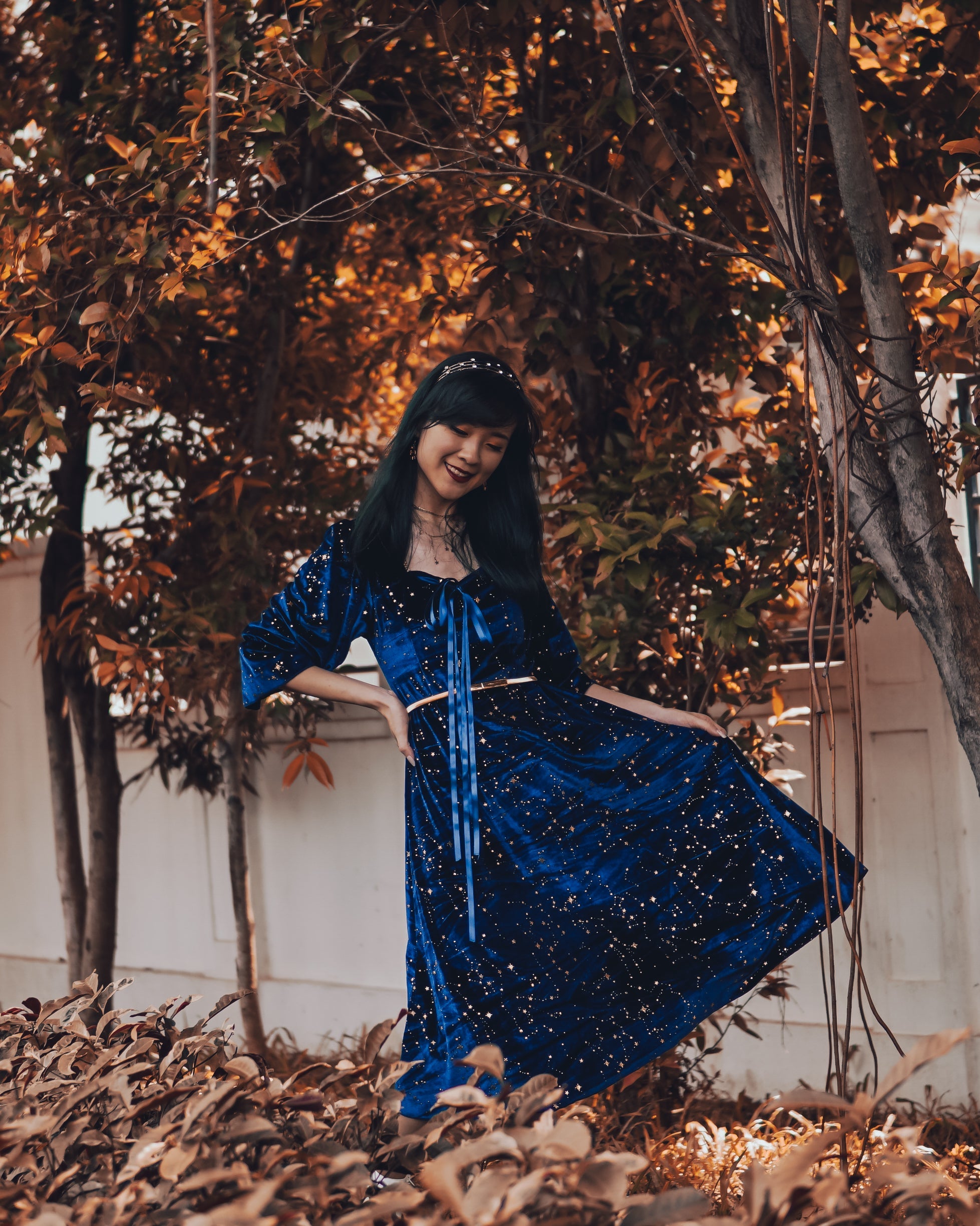 Constellation Velvet Midi Dress Maxct