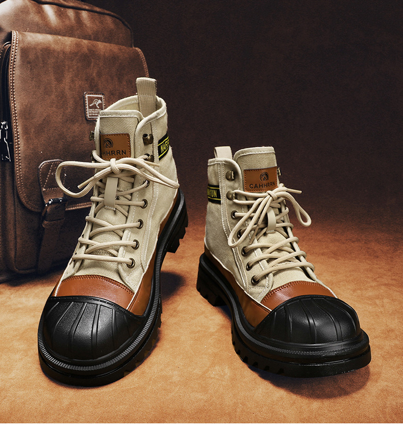 Men's Breathable High-top Boots with Thick Soles - true deals club