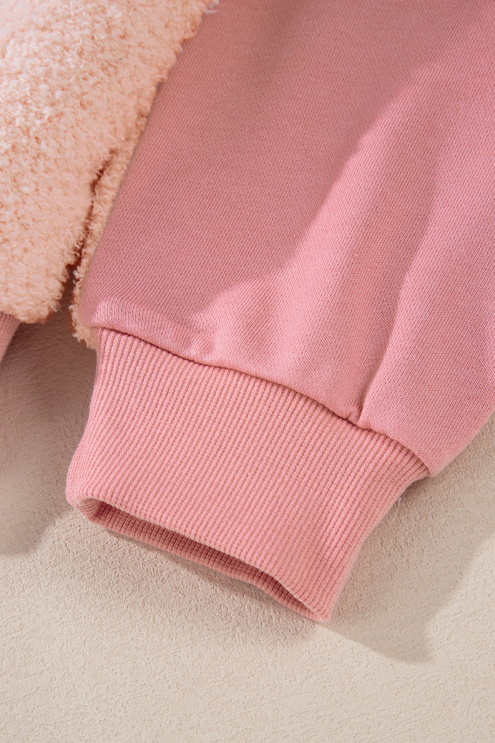 Maxct &Exposed Seam Fuzzy Patchwork Quarter Zip Sweatshirt