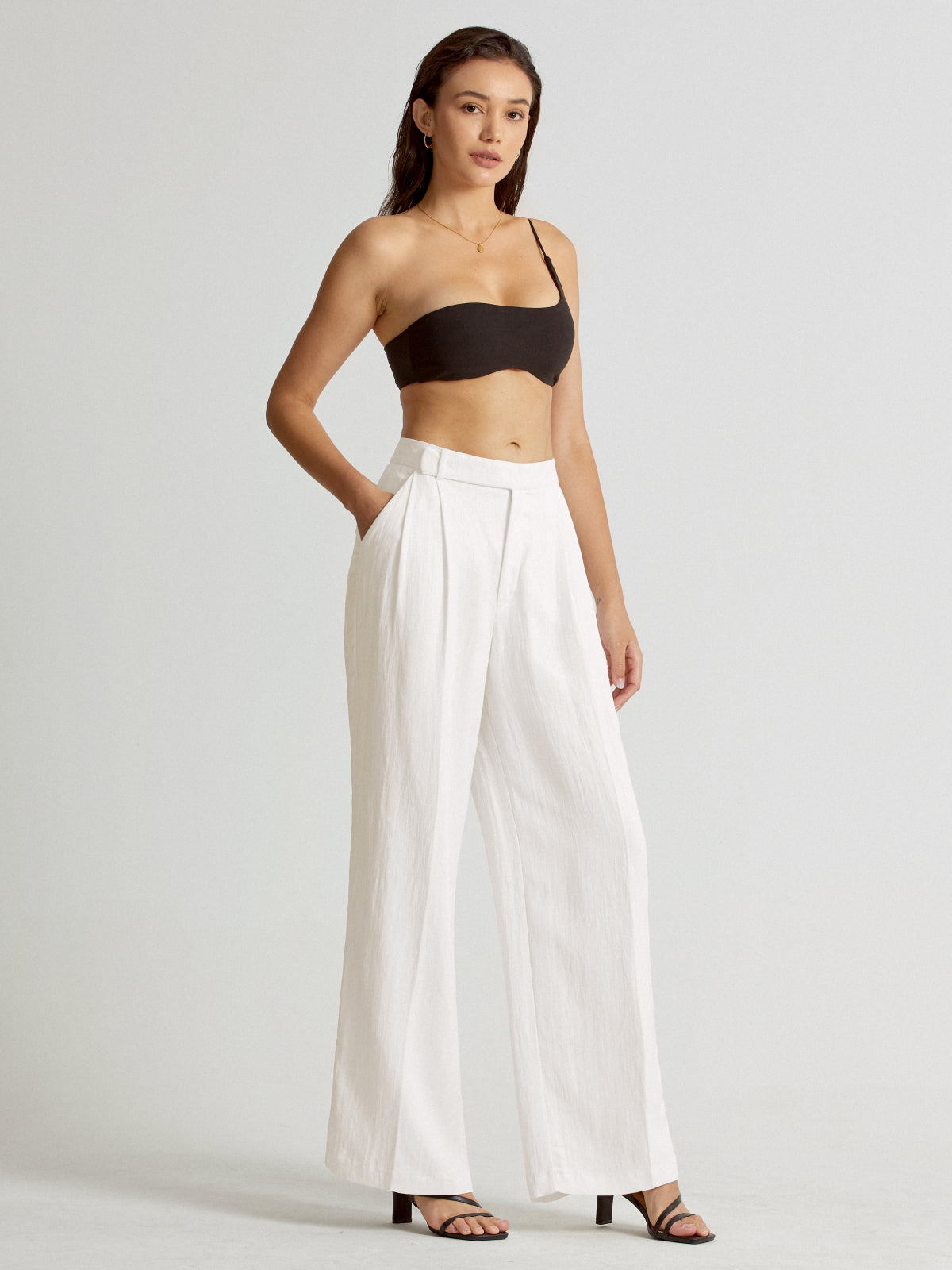 Maxct High Waisted Wide Leg Linen Pants