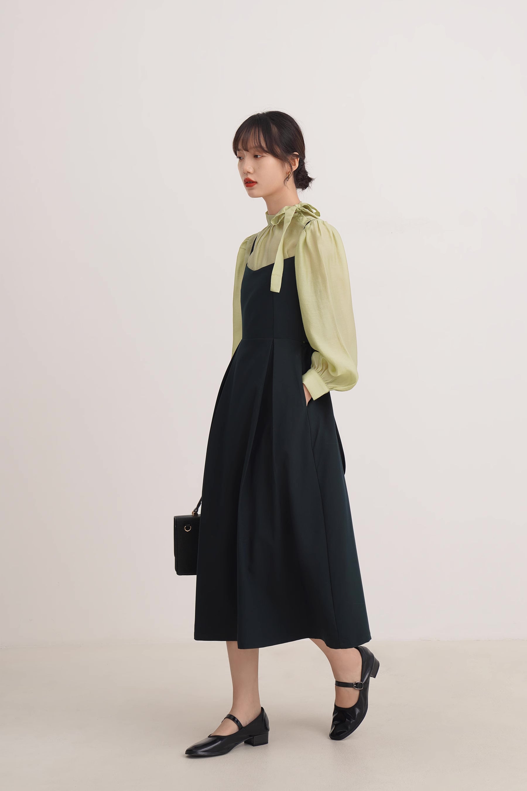 Bow Back Cami Dress & Blouse Set Maxct
