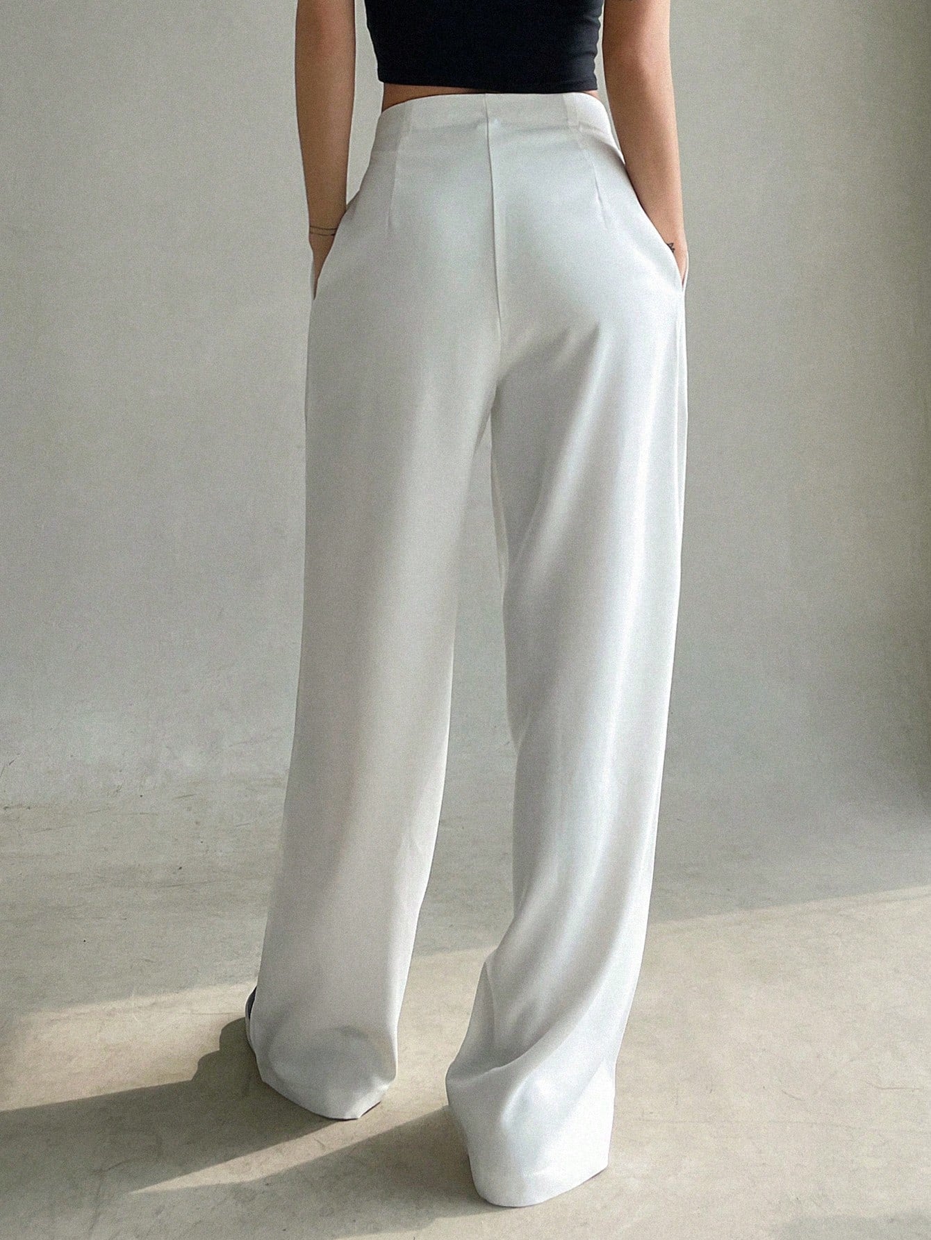 Maxct Solid Wide Leg Suit Pants