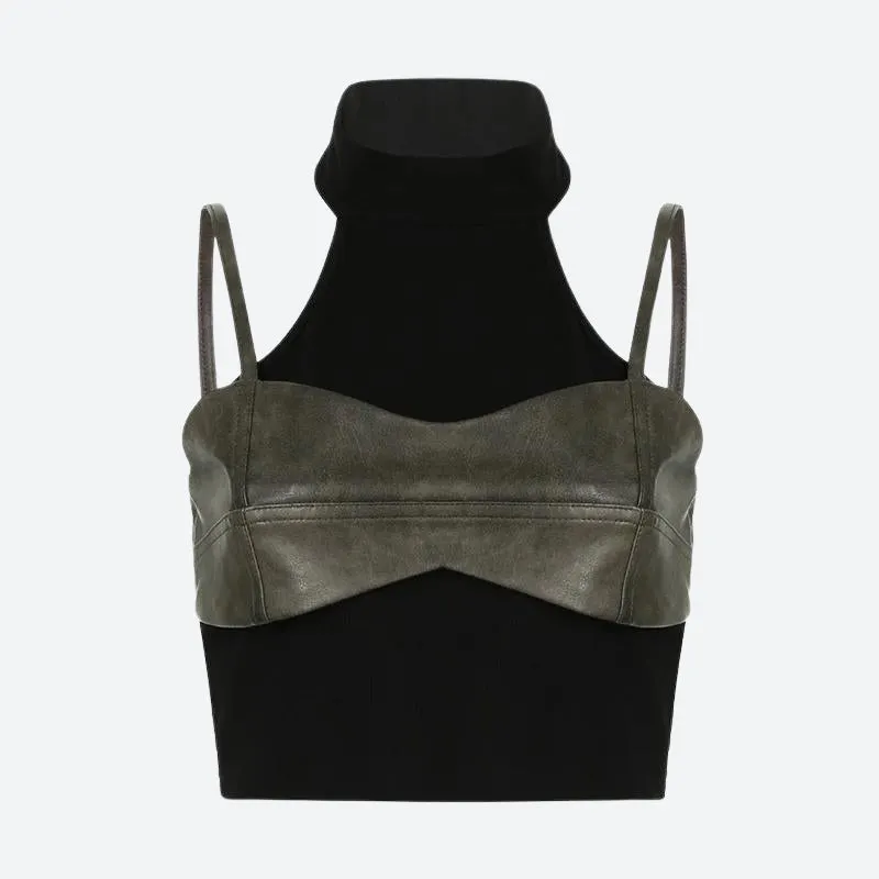 Maxct &Grunge Crop Halter Top