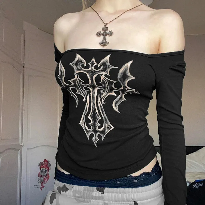 Maxct &Grunge Cross Bleached Top