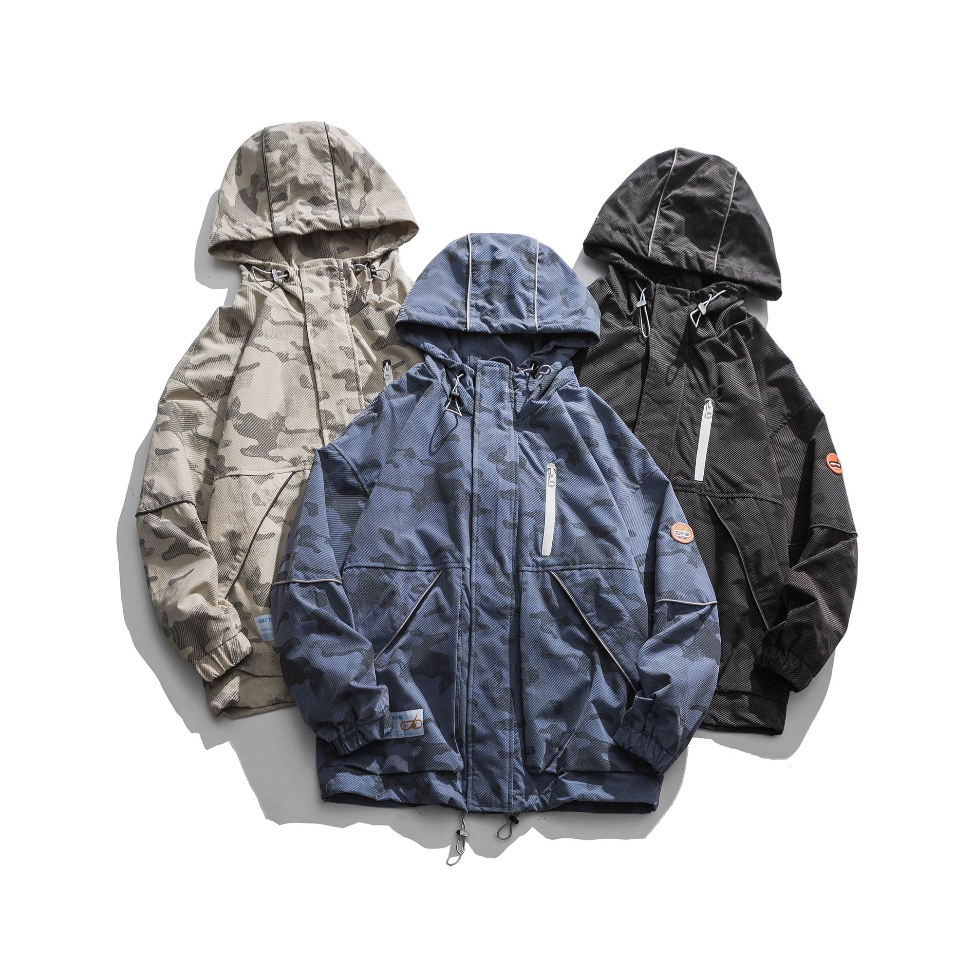 &Men's HQ Hooded Tactical Light Camo Jacket
