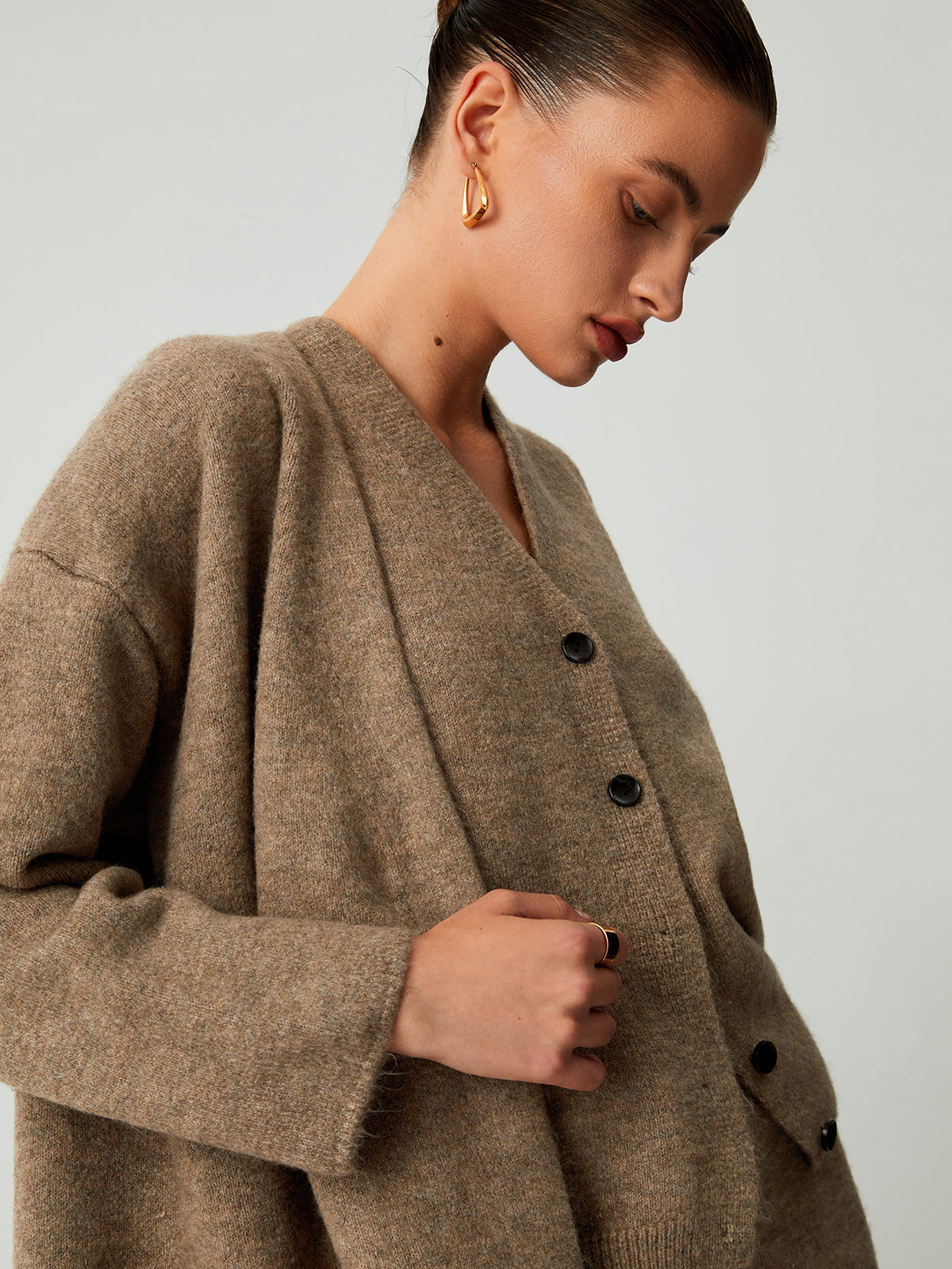 Maxct Leisure Long Cardigan Three Piece Pants Set