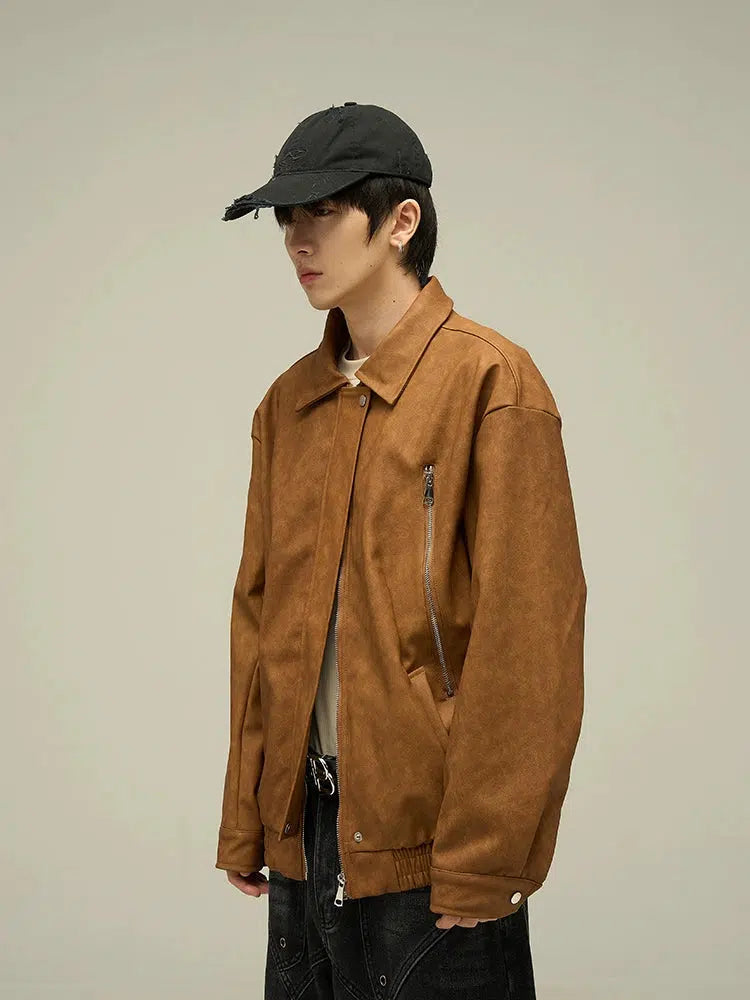 Maxct Retro Casual PU Leather Jacket