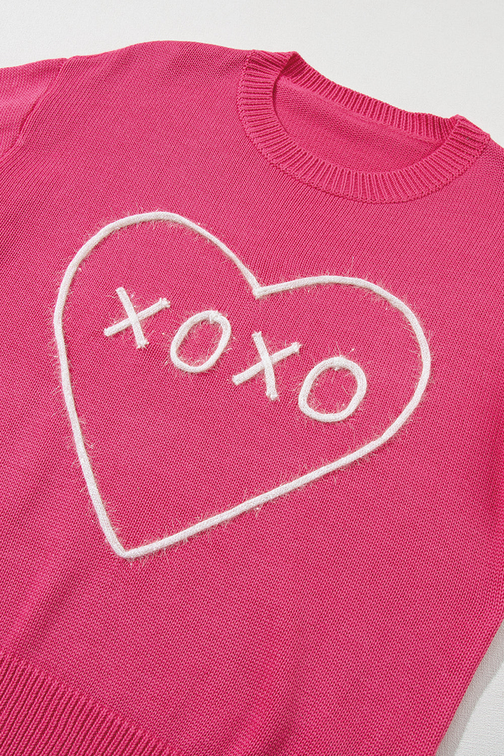 Maxct &XOXO Round Neck Drop Shoulder Sweater