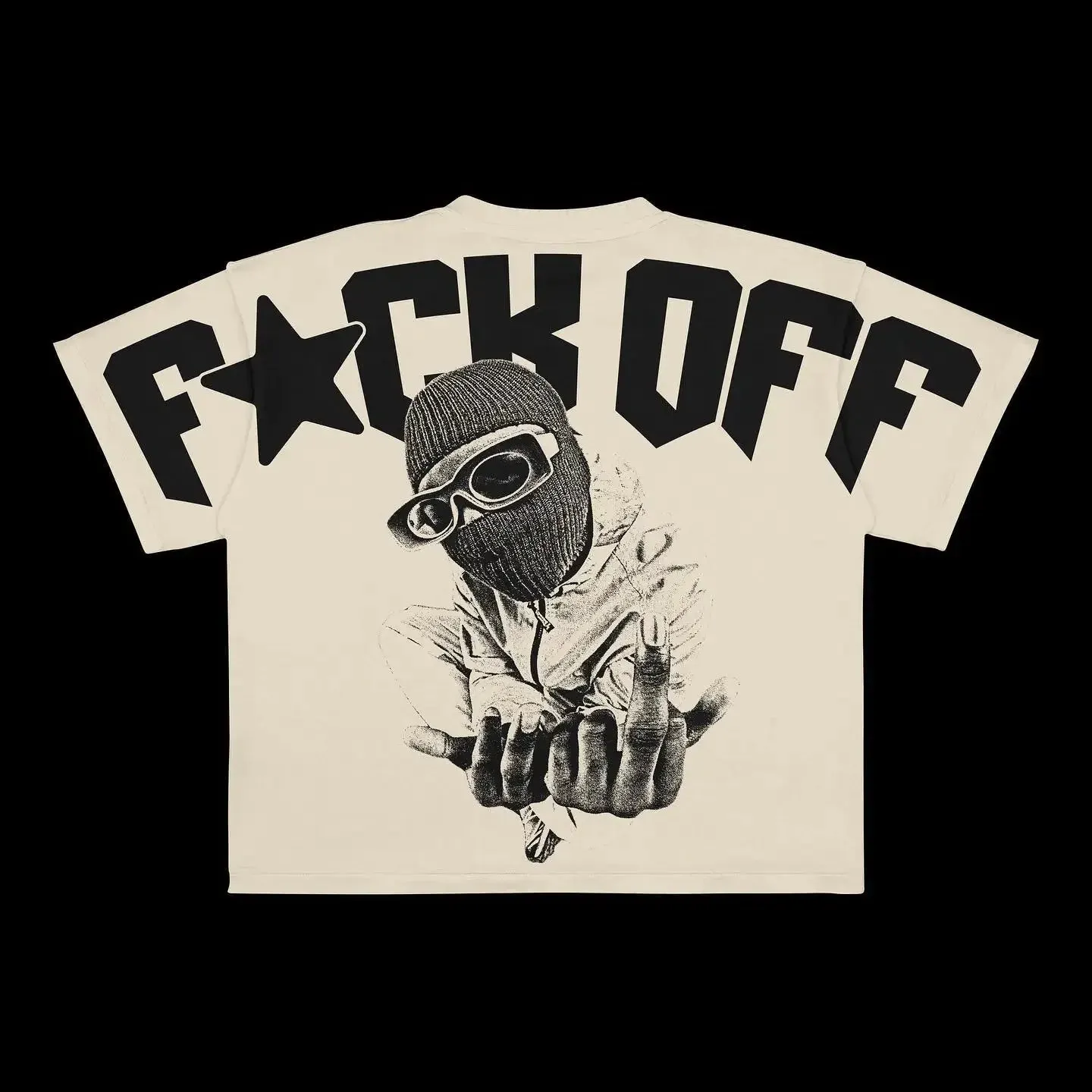 Maxct Retro fashion trend goth oversized printed short-sleeved round neck T-shirt men's Y2K street hip-hop Harajuku casual loose top