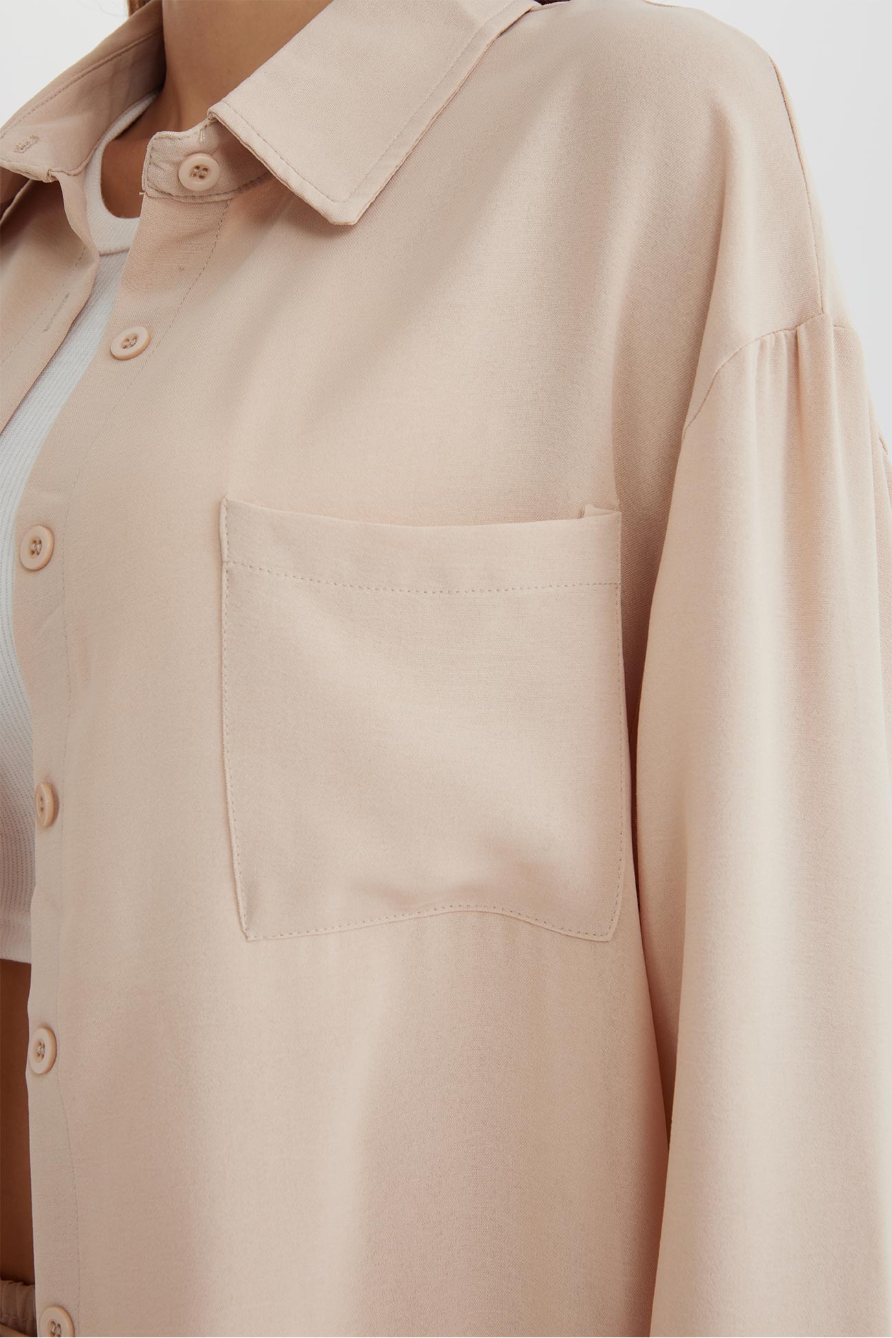 Maxct Long Sleeve Solid Color Shirt Long Pants Set - Image 19