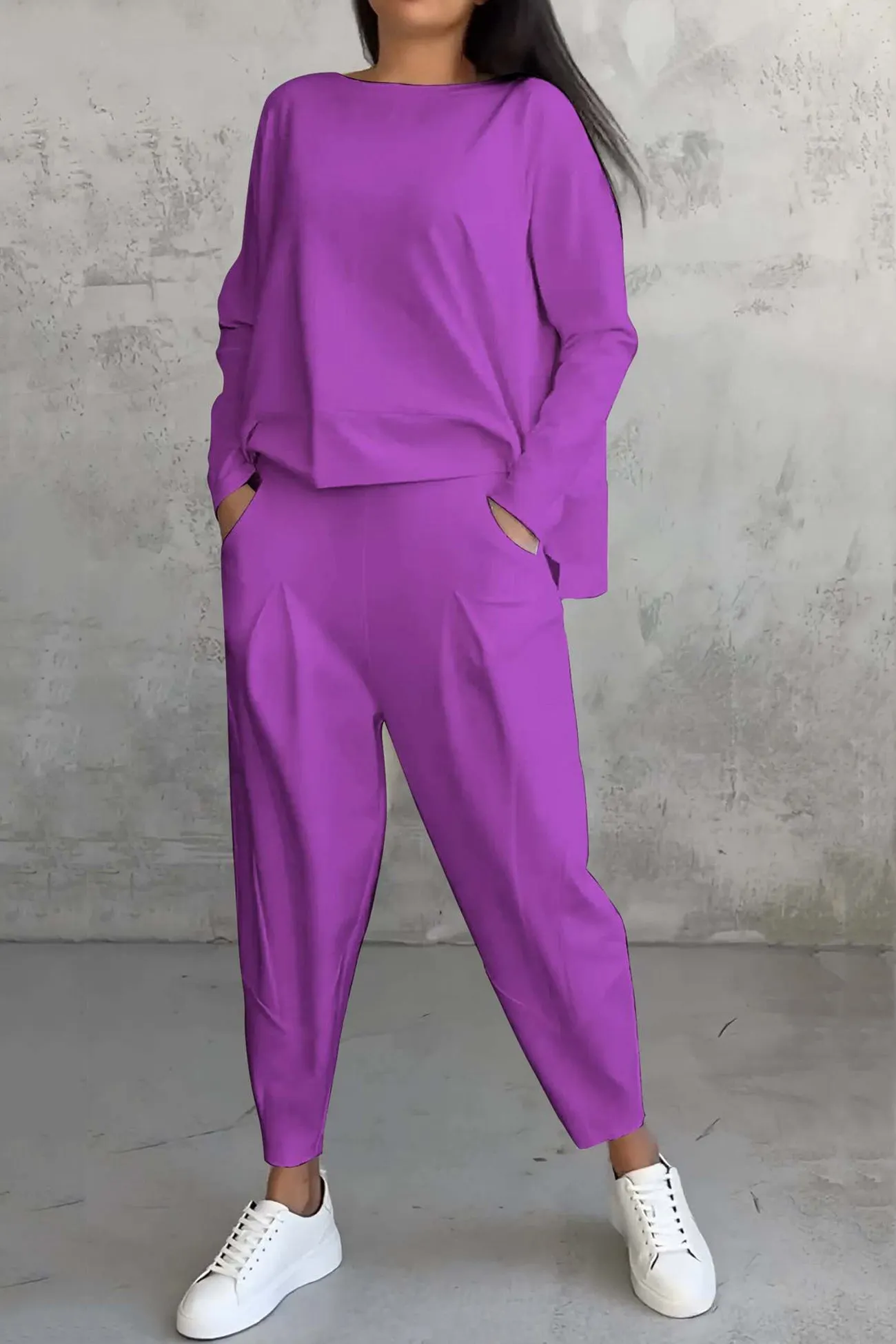 Maxct High Low Hem Sweatshirt Set