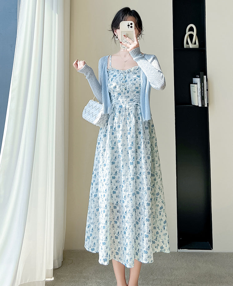 May Flowers Lace Up Cami Dress Maxct
