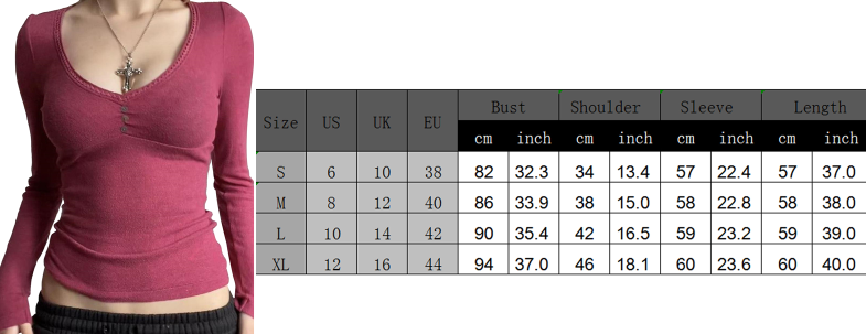 Y2K Fairy 90s Vintage V Neck Crop Tops Women 00s Retro Cottage Grunge T-shirt Autumn Ribbed Knitted Long Sleeve Slim Fit Tees