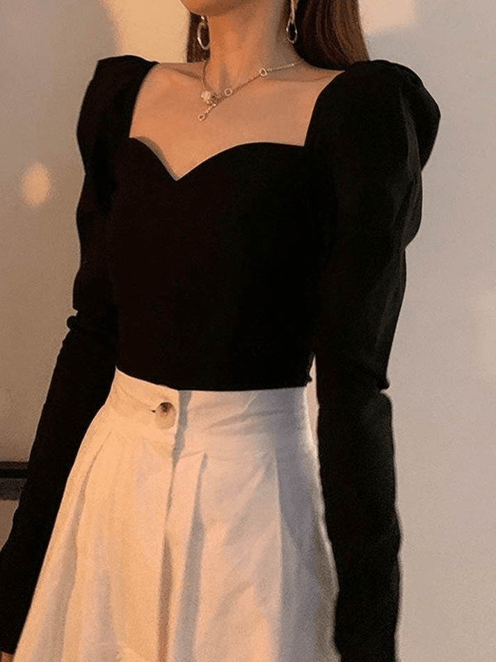 Maxct Ruched Puff Sleeve Blouse