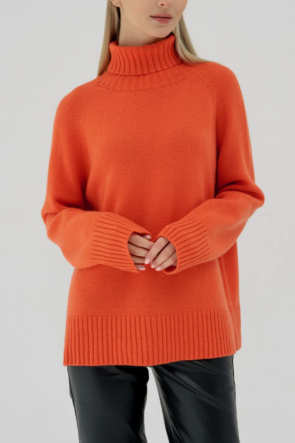 Maxct &Turtle Neck Raglan Sleeve Sweater
