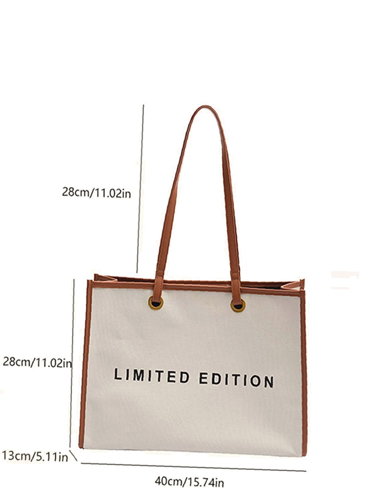 Maxct - Letter Graphic Contrast Binding Shopper Bag  - Women Tote Bags