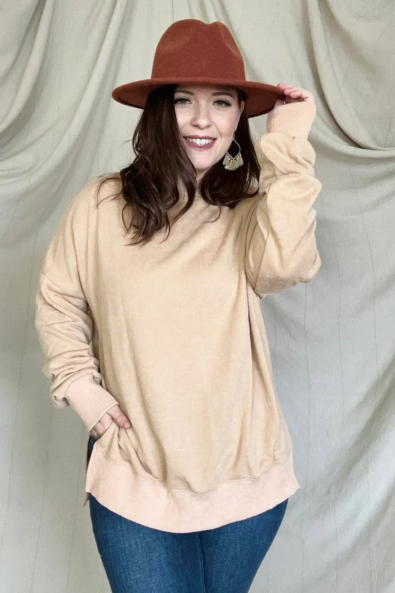 Maxct &Drop Shoulder Ribbed Trim Oversized Sweatshirt